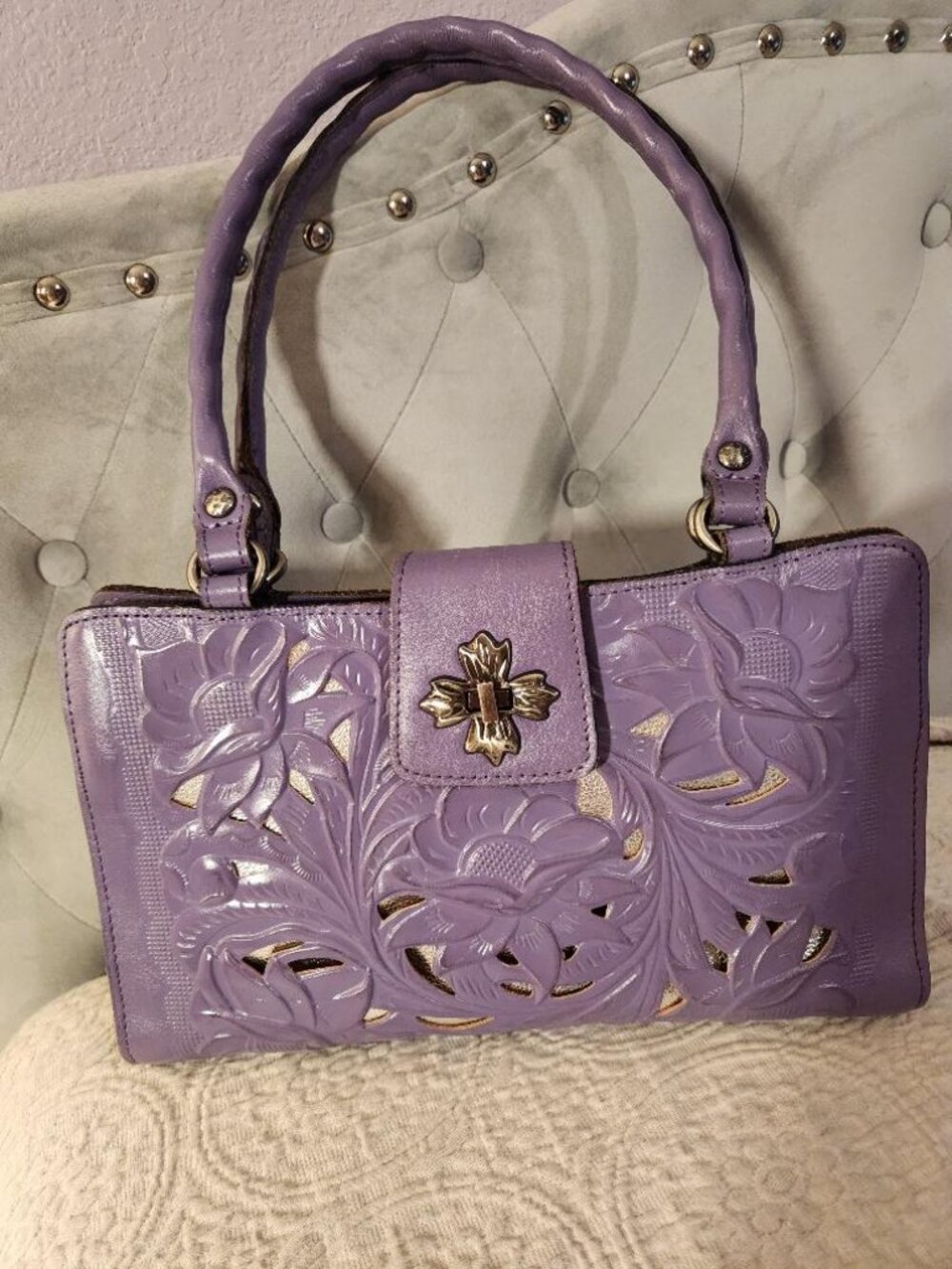 Patricia Nash Purple Leather Handbag